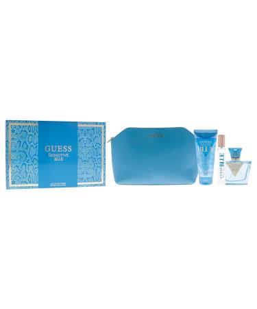 Guess Seductive Blue for Women - 4 Pc Gift Set 2.5oz EDT Spray 3.4oz Body Lotion 0.5oz EDT Spray Pouch 6.4 Fl Oz (Pack of 1) - Buy Online on GoSupps.com