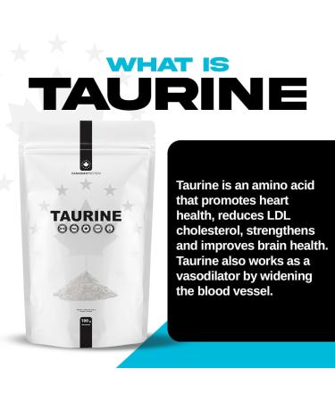 Canadian Protein Taurine Powder | 454g of 300 Servings of Amino Acid Supplement for Cardiovascular Support Improved Athletic Performance & Increased Muscle Mass - Buy Online on GoSupps.com
