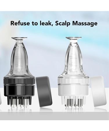 Hair Oil Applicator Bottle - Leakproof Root Comb Massager for Men & Women | 3ml Hair Care Tool (Transparent Black - Buy Online on GoSupps.com