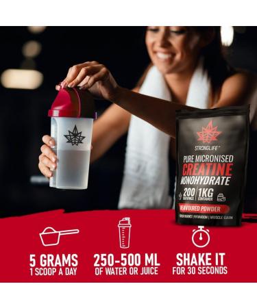 Creatine Monohydrate Powder from Stronglife 1000 grams 1 kg 200 servings at 5 grams micronized pure 200 mesh unflavored Improves muscle performance power and recovery 1000 grams 1 kg 1000 Grams 1kg - Buy Online on GoSupps.com