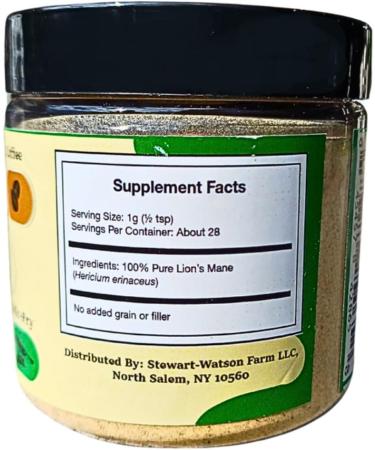 Stewart-Watson Farm Lion s Mane Mushroom Powder Organic Brain & Memory Support Supplement 100% Pure Non-GMO 1oz - Buy Online on GoSupps.com