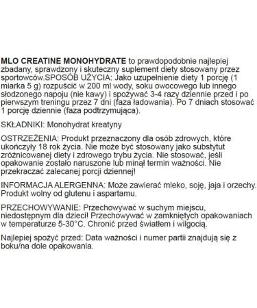 MLO Creatine Monohydrate Creapure | Ultrapure Vegan & Gluten-Free Creatine Powder for Energy & Strength - 250g - Buy Online on GoSupps.com