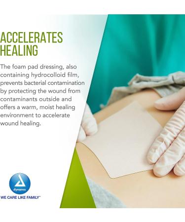 Dynarex CuraFoam Foam Dressings 4 x 4.25 Inch/10 Count - Sterile Non-Bordered Pads for Medium to Heavy Exuding Wounds - Cushioned Moist Wound Care - 1 Box - Buy Online on GoSupps.com