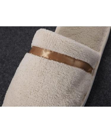 Teceyfeet 6 Pairs Disposable Hotel Slippers Set - Anti-Slip Terry Travel Shoes in Black & Beige | Perfect for Hotels & Swimming - Buy Online on GoSupps.com