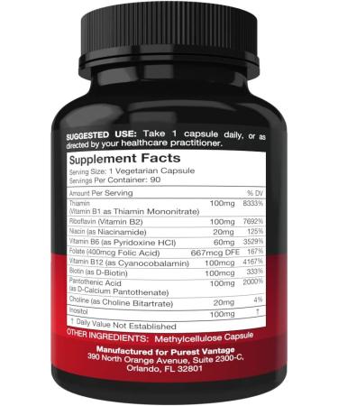 Super B Complex Vitamins for Energy, Stress & Immunity - 90 Vegetarian Capsules - Buy Online on GoSupps.com