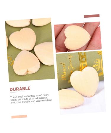 Ibasenice 50 Peach Herz Wooden Pearls for Bracelet Making | Unfinished Valentine Love Spacer Beads 2x2cm - Buy Online on GoSupps.com