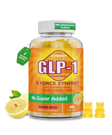 GLP ONE Probiotic Gummies GLP-1 Supplement for Women & Men | with Berberine Akkermansia Magnesium & Turmeric | Zero-Sugar Vegan Gut & Metabolic Wellness Supplement 90 Count