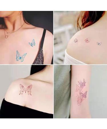 Realistic Butterfly Temporary Tattoos for Women - Long Lasting Fake Tattoo Stickers for Body and Hands - Buy Online on GoSupps.com