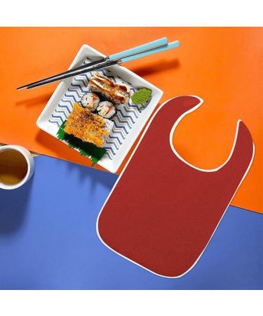 Adult Bibs for Elderly 2pcs Washable Feeding Adult Bib with Crumb Catcher Clothing Protectors for Adult Elderly and Disabled Red - Buy Online on GoSupps.com