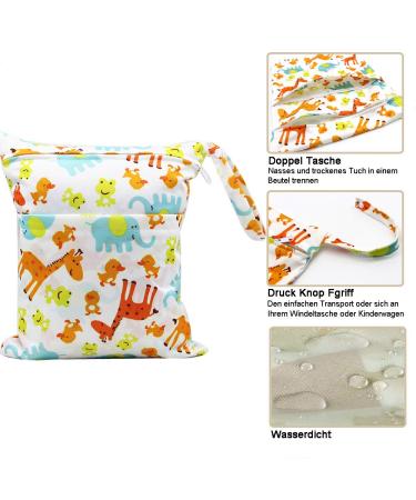 Bynsaer Wetbag Fabric Diapers - Nested Pocket Cloth Diapers 2 PC Baby Wet & Dry Organizer Bag Reusable & Washable (Color 03) | International Shipping - Buy Online on GoSupps.com
