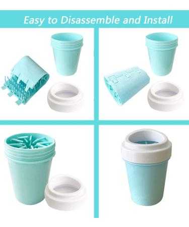 bealy Large/Petite Dog Paw Cleaner Cup - Portable Dog Foot Washer with Silicone Washers in Blue/Green - Easy-to-Use and Handy Dog Paw Washer - Nice Packaging - Buy Online on GoSupps.com