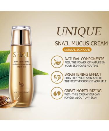 BIOAQUA Repair Snail Mucus Cream Moisturizing Skin Smooth Hydrate Wonderful Vitality 130 ml/4.57fl.oz 4.57 Fl Oz (Pack of 1) - Buy Online on GoSupps.com