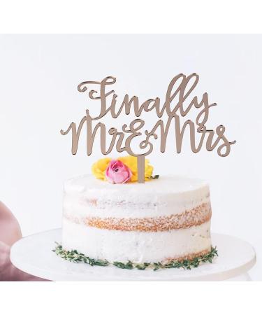 zxyxka Rose Gold Finally Mr & Mrs Cake Topper Wedding Anniversary Engagement Bridal Shower Cake Decoration - Buy Online on GoSupps.com