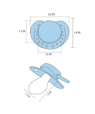 Littleforbig Smallshield Adult Pacifier 3-Pack - Blue Pink Ivory - Buy Online on GoSupps.com