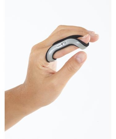 Neo G Finger Splint Easy-Fit - Support For Trigger Finger Mallet Finger Baseball Finger Strain Sprains Broken Fingers Basketball - Patented Design - Class 1 Medical Device - Medium - Grey Medium: 6 CM // 2.4 IN