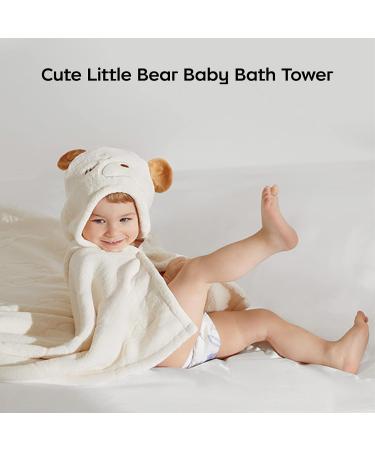 BC BabyCare Thickened Coral Fleece Hooded Baby Bath Towel - Super Absorbent 105x105 cm | Ideal for Newborns & Toddlers - Buy Online on GoSupps.com