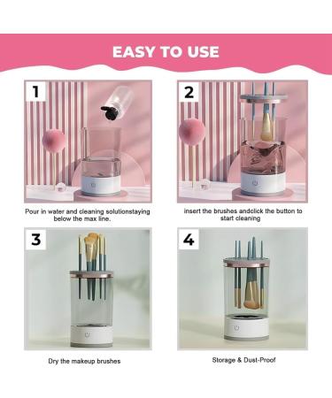 carrub 2Piece Electric Makeup Brush Cleaner Automatic Cosmetic Brush for All Size Beauty Makeup Brushes Set - Buy Online on GoSupps.com