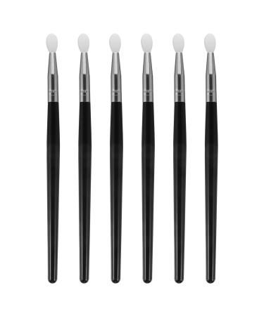 FRCOLOR Silicone Eyeshadow Brush Professional Silicone Lipstick Applicator Lip Makeup Brush Set for Applying Cream 6pcs 14.5x0.5cm Black