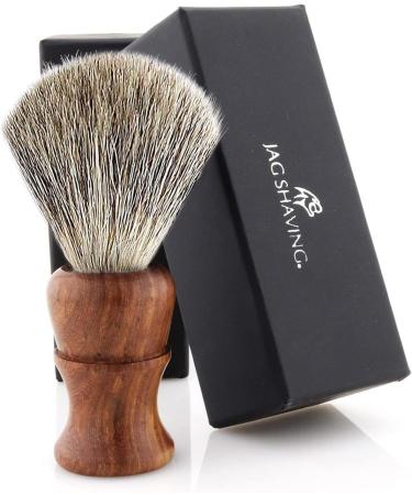 JAG Shaving Razor Brush - Elegant Sustainable Wooden Handle for Perfect Shaving - Ideal Match for Your Razor Planer - Buy Online on GoSupps.com