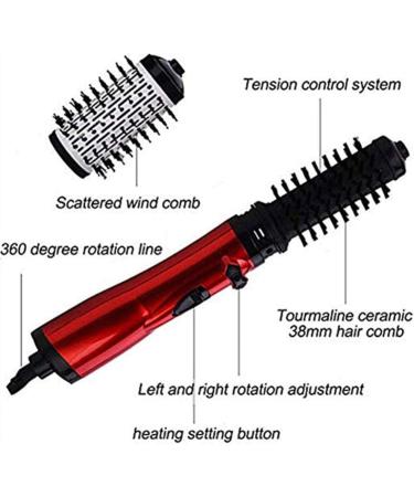 Akls Rotating Hair Dryer Brush Hot Air Spin Brush for Short Hair One Step Hair Dryer Volumizer Feature Anti Scald Negative Ion Hair Straightener Brush with Smooth Frizz and Ionic Technology-Red - Buy Online on GoSupps.com