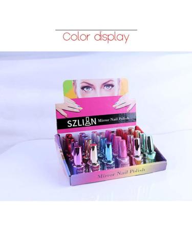 Wishwin Mirror Effect Nail Polish 8 Color UV LED Metallic Shiny Metal Nail Art Gels Nail Art Tool 18ml - Buy Online on GoSupps.com