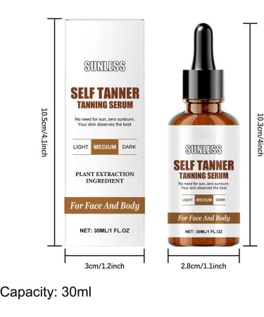 YNPQTDS Sunless Self Tanning Drops | Gentle Sunless Solution For Home Natural Long Lasting Tan Solution 30ml For Outdoor Travel Home School - Buy Online on GoSupps.com