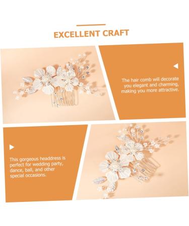 ifundom wedding hair comb clip Bride Flower Hair Comb Flower Hair Clip Bride Wedding Headdress Bride Headdress Bridal Headpieces pearl headpiece bridesmaid Rhinestone flowers accessories - Buy Online on GoSupps.com