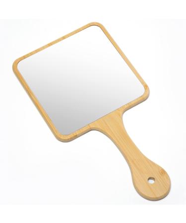 Jasefa Handheld Mirror,Natural Bamboo Hand Mirror with Handle,Cute Hand held Mirror for Shaving Single-Sided Portable Travel Vanity Mirror for Men & Women,6.3" W x 11.8" L Large - Buy Online on GoSupps.com