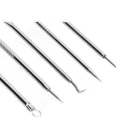 Qukaim Face Zit Remover Tool Blackhead Remover Tool Set Stainless Steel Comedone Extractors for Face and Nose 5 Piece Kit - Buy Online on GoSupps.com