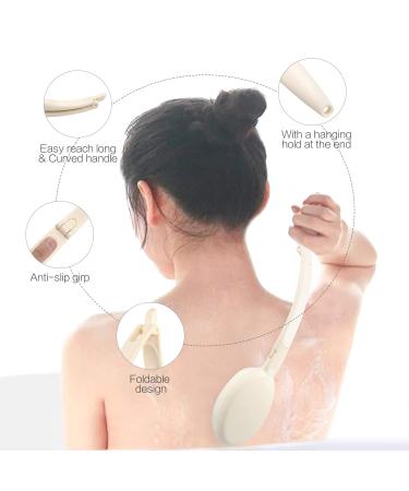 LFJ Lotion Applicator with Long Curved Handle for Back, Legs, and Feet - Ideal for Sunscreen, Self-Tanning, Skin Cream, and Acne Treatment - Buy Online on GoSupps.com
