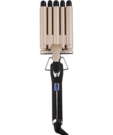 Charites Digital Hair Crimper 3/4-Inch 5-Barrel Curling Iron - LCD Display, Dual Voltage, 19mm Gold - Buy Online on GoSupps.com