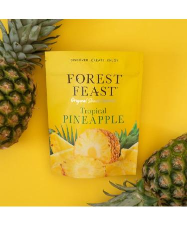 FOREST FEAST Tropical Pineapple 6 x 120g | Dried Fruit Healthy Snack Option with 100% Natural Dried Pineapple with No Added Sugar High in Fibre & Low Fat - Buy Online on GoSupps.com
