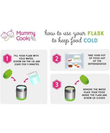 Mummy Cooks Insulated Children's Food Flask 300ml (Pink) | Free Stickers - Buy Online on GoSupps.com