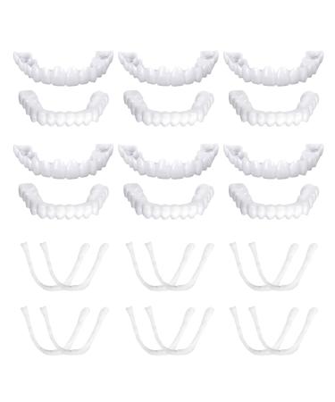 Euppsiiu 6 pairs of prostheses fake teeth veneers teeth cosmetic tooth cover fake teeth provisional dentistry artificial teeth brightening dentures for bad teeth (white) - Buy Online on GoSupps.com