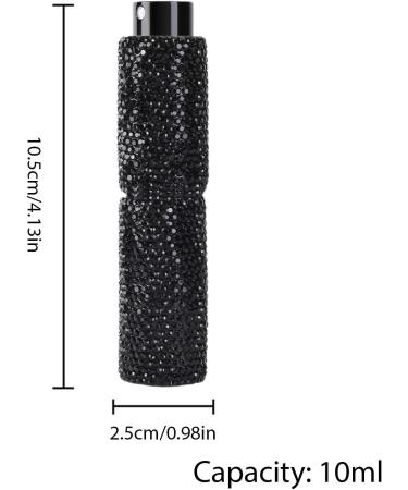 Rhinestone Empty Spray Bottle | Travel Bling Crystal Perfume Atomizers | 10ml Glitter Dispensing Bottle for Various Liquids Cosmetic & Perfume Black - Buy Online on GoSupps.com