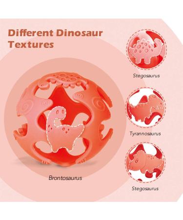 Baby Teething Toys Dinosaur Teethers for 3+ Months - Safe Teether Ball & Pacifier (Red) - Buy Online on GoSupps.com