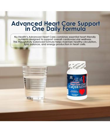Nu-Health All in One 1 Advanced Heart Care Supplement Omega-3 Fish Oil Flaxseed Oil CoQ10 Soy Lecithin & Vitamin E Supports Heart Health Circulation & Lipid Balance 120 Softgels - Buy Online on GoSupps.com