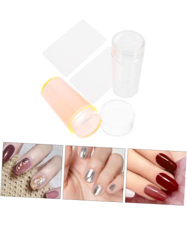 Ipetboom 2 Sets Nail Art Silicone Stamp Jelly Stamper for Nails Nail Stamper Silicone Stamper Nail Stamping Seal Manicure Tools Nail Stamping Tool Clear Abs Soft Head Scraper - Buy Online on GoSupps.com