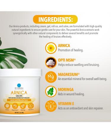 Dr. Robaina Arnica Bruise Relief Salve - Fast Natural Healing for Arms Legs & Hands | 6 oz - Buy Online on GoSupps.com