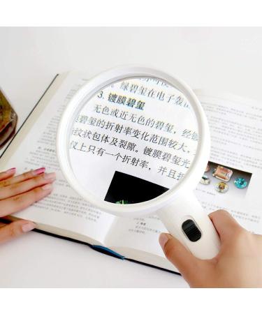 Handheld Magnifying Glass 10 Times The Elderly Reading with LED Lights White Violet Repair Stamps Calligraphy Identification Double Lens Magnifying Glass Made in China - Buy Online on GoSupps.com