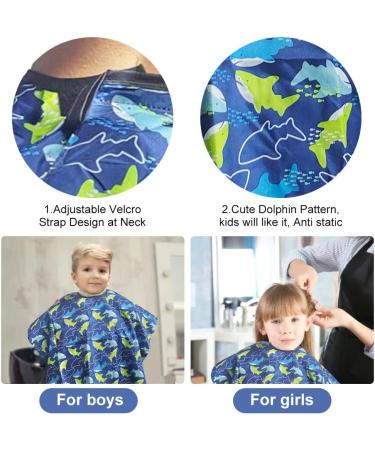 Ottymo Hair Cutting Captain Set | Adjustable Dolphin Pattern Salon Cape & Neck Brush | Professional Hairdressing for Adults & Kids - Buy Online on GoSupps.com