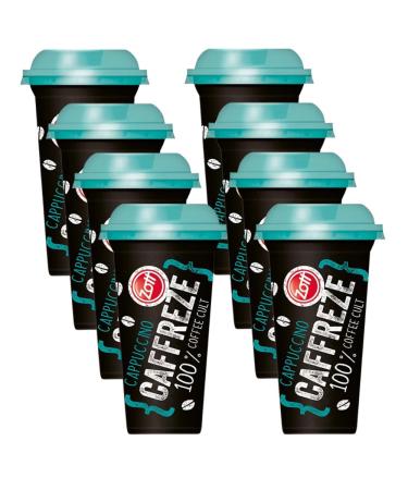 Zott Caffreze Cappuccino Drink 200ml - Creamy & Smooth Italian Style Coffee Beverage (8 Cappucino Caffreze)