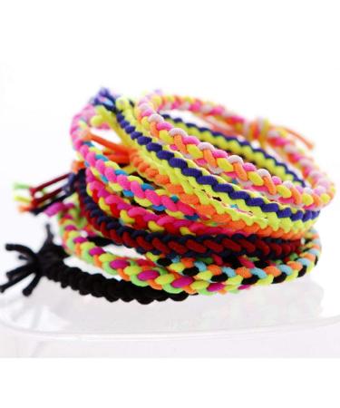 20pcs Braided Stretch Hair Ties - Ponytail Holders for Girls (Random Color) | International Shipping - Buy Online on GoSupps.com