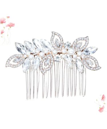 Didiseaon Rhinestone Hair Comb Rhinestone Headpiece Bridal Hair Comb Pearl Hair Clip Wedding Hair Accessory Crystal Headpiece Gold Tiara Goody Hair Glass Bride Hair Accessories - Buy Online on GoSupps.com