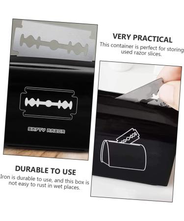 Minkissy Blade Recycling Box - Metal Razor Disposal Container for Milling Cutters & Manual Shavers - 6.5x6cm Black Storage Solution for Safe Disposal - Buy Online on GoSupps.com