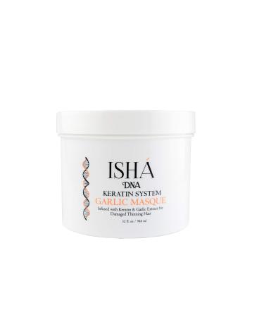 ISHA DNA Keratin System Garlic Mask - Infused with Keratin and Garlic Extract For Damaged Thinning Hair - Stops Hair Loss and Promotes Growth - Deep Conditioning - Sulfate and Paraben Free