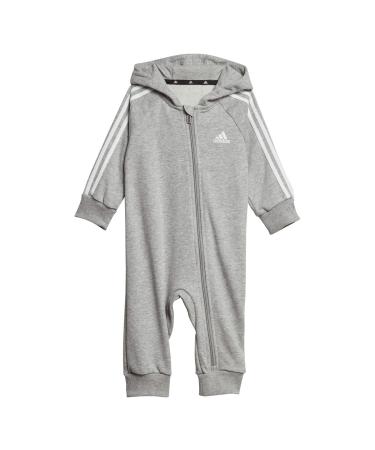 adidas Unisex Essentials 3-stripes French Terry Bodysuit Kids Overall 3-4 Years medium grey heather/white