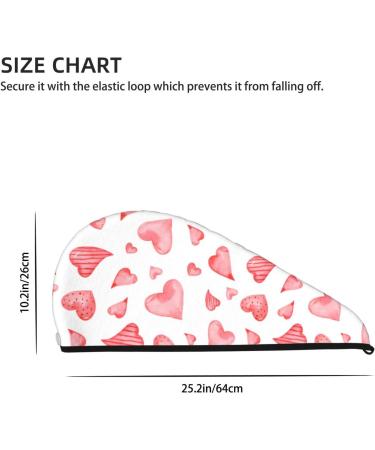 Pink Hearts Microfiber Hair Towel | Soft & Super Absorbent Quick Dry Hair Wrap for Women - Perfect for Long Curly Thick Hair - Buy Online on GoSupps.com