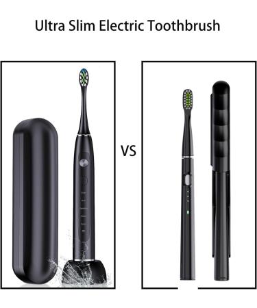 SARMOCARE Electric Toothbrush for Adults & Kids - 40000 VPM 2 Min Timer Waterproof Slim Travel Case & 6 Brush Heads - Rechargeable Sonic Toothbrush - Black - Buy Online on GoSupps.com