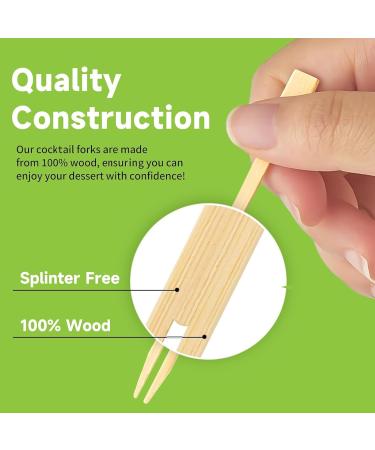 Disposable Bamboo Forks 600 Pcs 3.4inch Natural Wood Forks for Fruit and Vegetable Salad Pizza Grilled Meat - Buy Online on GoSupps.com